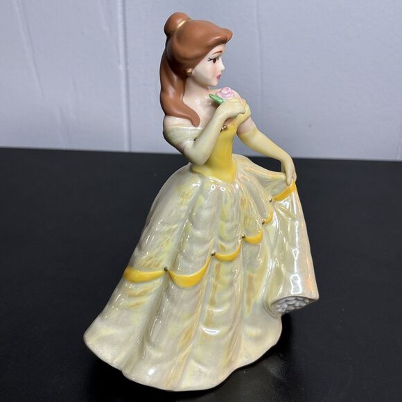 Disney 6" Ceramic Figurine Princess Belle Shiny Dress Beauty And The Beast - Picture 2 of 9
